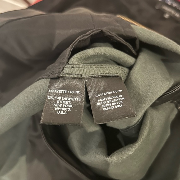 BNWT-Lafayette 148 New York blk leather leggings sz12 - Picture 3 of 11